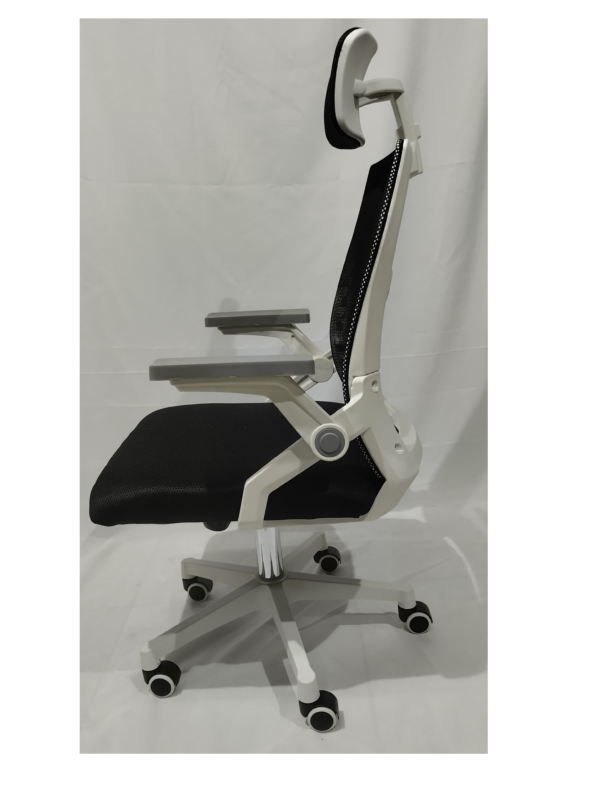 Cadeira de Escritório Giratoria de Altura Ajustável com Encosto Reclinável e Base de Metal